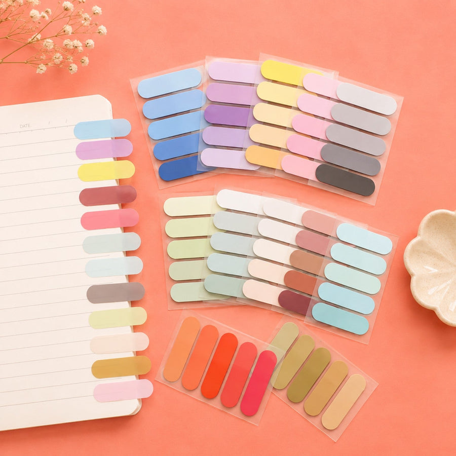 Notas adhesivas tipo flags en varios colores